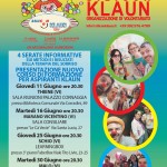 A Giugno 2026 ci saranno 4 serate di presentazione su metodi e risultati della clownterapia, dove sarà possibile ascoltare e porre domande a dei volontari Silicon Klaun. Come da volantino, Giovedì 11.06 a Thiene, Martedì 16.06 a Marano Vicentino, Giovedì 25 Giugno a Schio, Martedì 30 Giugno a Malo. Per info contattateci al 3925764789 o scrivete via mail a info@siliconklaun.it - Vi aspettiamo :-D